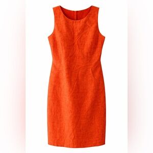 Louben Burnt Orange Sleeveless Linen Dress. Size 10